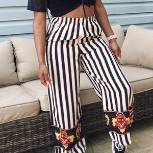 Rare Vintage 1980s HighWaist Striped Palazzo Pants